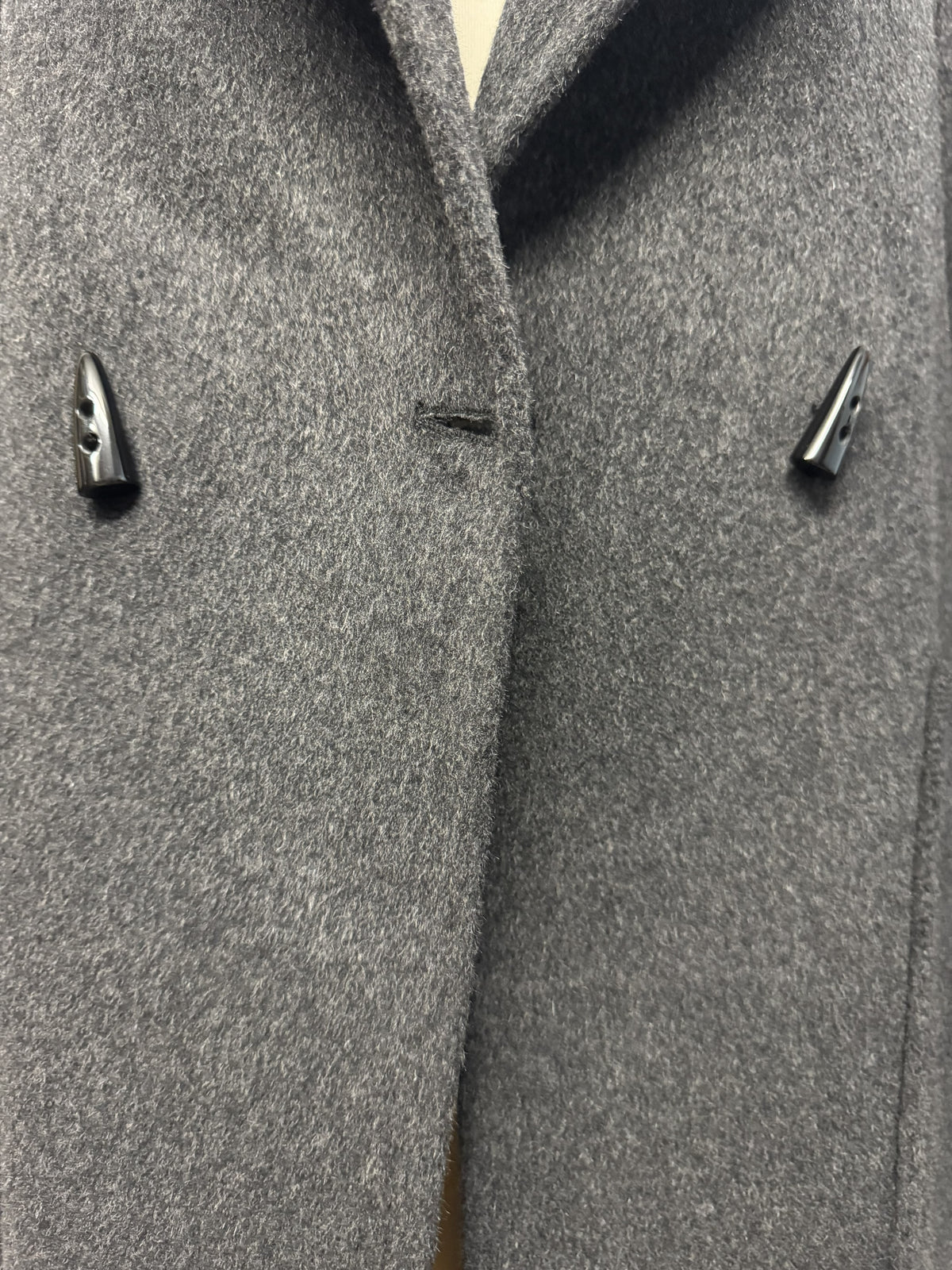 Finlaine Charcoal Grey Wool & Cashmere Long Coat with Scarf