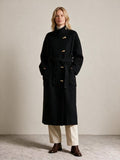 Longline Wool Toggle Coat – Black